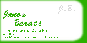 janos barati business card
